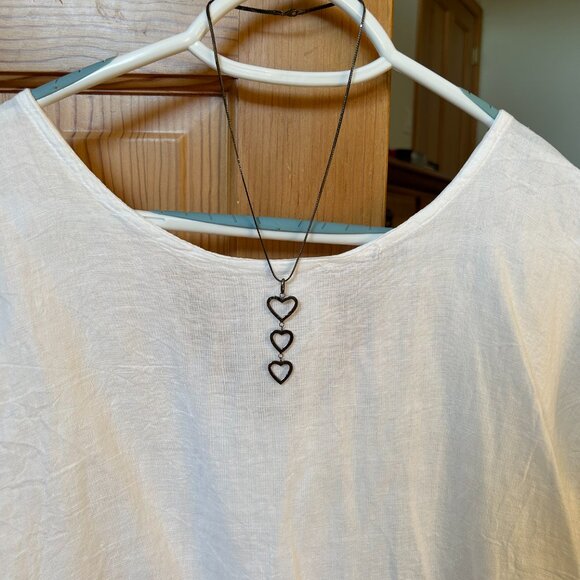 14k Black Gold Triple Heart Necklace - Picture 2 of 12